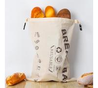 Sacchetti per il Pane, Sacchetti cera d'api per Alimenti con Bottoni, Riutilizzabili tela Cerata per Pane, Sacchetto Pane per una Freschezza Prolungata (Beige)