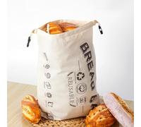 Sacchetti per il Pane, Sacchetti cera d'api per Alimenti con Bottoni, Riutilizzabili tela Cerata per Pane, Sacchetto Pane per una Freschezza Prolungata (Bianco)