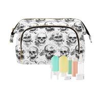 Sacchetti per il trucco con teschi pirata safari per la festa della mamma borsa cosmetica con cerniera organizer per cosmetici per borsa da viaggio organizer, Safari pirata teschi festa della mamma, 1