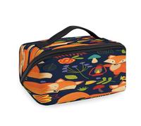 Sacchetti per il trucco da viaggio con fiori carini volpe per donne uomini ragazze ragazzi Fox Wash Pouch Bag Portable Toiletry Cosmetic Toiletries Organizer Shower Bag
