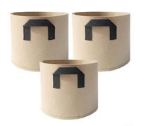 Sacchetti per la coltivazione di piante, confezione da 3 vasi in tessuto non tessuto con manici per ortaggi, pomodori, patate, piantare da giardino, resistenti, traspiranti, beige (confezione da 4)