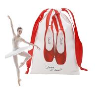 Sacchetti per la polvere per scarpe, con coulisse, in raso, antipolvere, per balletto, lavabili, leggeri, organizer per ballerine, compleanni, ragazze e donne, Rosso, Refer to description