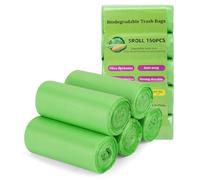 Iiblsnt Sacchetti per la spazzatura a pedale, 150 pezzi, 10 l, piccoli sacchetti per rifiuti alimentari, riciclati, resistenti, per bagno, WC, camera da letto, cucina, ufficio, scrivania (45 x 50 cm