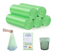 Sacchetti per la spazzatura biologici da 20 l, 100 pezzi, resistenti agli strappi e impermeabili, biodegradabili, per cucina, ufficio, soggiorno (larghezza 50 x altezza 63 cm, verde)