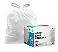 Sacchetti per la spazzatura con coulisse, compatibili con il codice L, 200 pezzi, bianchi, di Plasticplace simplehuman x
