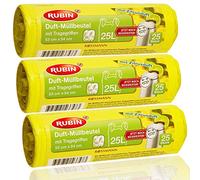 Sacchetti per la spazzatura profumati, da 20 litri (120 pezzi), con maniglie, confezione da 3 (3 x 40 pezzi), ideale per il secchio in casa, ufficio e bagno