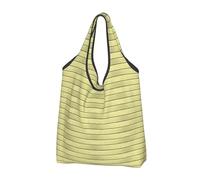 Sacchetti per la spesa riutilizzabili con stampa a venature del legno, colore giallo brillante, 3 pezzi, pieghevoli, con manici
