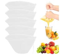 Sacchetti per latte di noci, 5 sacchetti per latte di noce, lavabili biologici, 17,5 x 33 cm, riutilizzabili, in tessuto fine, con coulisse, per latte di noci, formaggio, caffè, yogurt (5)