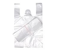 Sacchetti per magliette, 50 pezzi, 30,5 x 50,8 cm, sacchetti in plastica trasparente con manici, sacchetti per la spesa per piccole imprese, per vendita al dettaglio, generi alimentari, ristoranti,