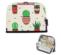 Sacchetti per matite grandi con cactus in vaso e piante grasse, astuccio con cerniera, per ragazze, in on stampe artistiche, per adulti e bambini, per il rientro a scuola