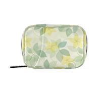 Sacchetti per medicinali con fiori freschi e delicati giallo limone verde chiaro con scomparti staccabili organizer portatile per medicine bagtravel
