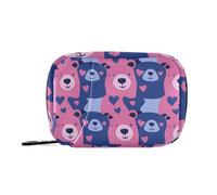 Sacchetti per medicinali di San Valentino a forma di orso con animali carini con scomparti staccabili, custodia da viaggio portatile