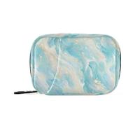 Sacchetti per medicinali in stile arte fluida con scomparti staccabili, organizer con cerniera, colore bianco foglia di tè