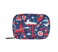 Sacchetti per medicinali per il giorno dell'indipendenza del 4 luglio rosso e bianco con scomparti staccabili riutilizzabili organizer per pillole per borsa