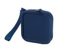 Sacchetti per monete in silicone Piccolo portamonete quadrato Portafoglio leggero resistente all'acqua Piccolo cavo di ricarica Borsa per auricolari quadrata, blu navy