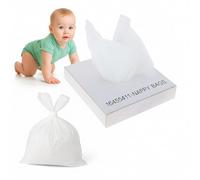 Sacchetti per pannolini per bambini, a prova di perdite, con manico per cravatta, usa e getta, profumati, compostabili, salviette, sacchetti per pannolini, sacchetti igienici bianchi per lo