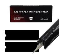 Sacchetti per Penne per Tatuaggi - PEPAX 200 Pezzi 6.5cm*18cm Nero Manicotti per Macchinette per Penne per Tatuaggi per Forniture per Tatuaggi