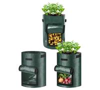Sacchetti per piantare, 3 pezzi, riutilizzabili e resistenti agli , vasi per la coltivazione di patate, per interni ed esterni, cortile, davanzale, cipolle, e fiori