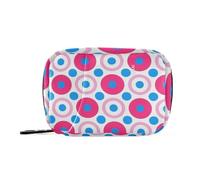 Sacchetti per pillole alla moda a pois blu pesca con scomparti staccabili, comodo organizer da viaggio borsa medica