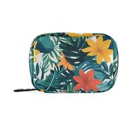 Sacchetti per pillole con foglie verdi in stile tropicale con scomparti staccabili, da viaggio, organizer per medicine
