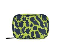 Sacchetti per pillole con stampa leopardata, verde lime e blu navy, con scomparti rimovibili, organizer per pillole medicinali, Stampa leopardo, verde lime e blu navy