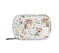 Sacchetti per pillole da viaggio in bianco a forma di gufo di cartone animato con scomparti rimovibili, organizer per pillole da viaggio riutilizzabile per borsa