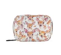 Sacchetti per pillole da viaggio riutilizzabili con scomparti rimovibili, motivo cervo, colore: bianco