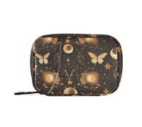 Sacchetti per pillole da viaggio riutilizzabili con scomparti staccabili, con farfalle e luna, in stile bohémien, custodia da viaggio portatile per farmaci