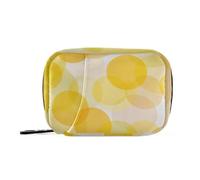 Sacchetti per pillole rotondi a pois moderni astratti gialli per medicine con scomparti staccabili organizer portatile per pillole per borsa