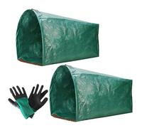 Sacchetti per raccogliere foglie, 2 pezzi pieghevoli con guanti, sacchetti riutilizzabili per rifiuti da giardino, per costruzione, paesaggistica, giardinaggio, campeggio, spazzatura, prato, patio