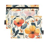 Sacchetti per raccoglitori a 3 fori perforati per raccoglitori con fiori vivaci gialli arancioni per cartelle con impermeabili per forniture di cancelleria per studenti