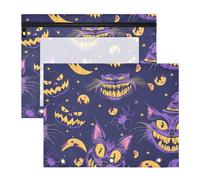Sacchetti per raccoglitori Adorabili cartelle tascabili per lettere di carta A4 Confezione da 2 studenti ufficio Halloween spaventoso Cheshire Cat Trendy cartuchera para lapices