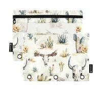 Sacchetti per raccoglitori con 3 fori per raccoglitori con teschio di cactus in stile occidentale, con 3 fori, per accessori di cancelleria da esame