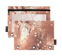 Sacchetti per raccoglitori con finestra trasparente in oro rosa Statua della Libertà astuccio con cerniera Tasche di grande capacità 3 fori perforati per forniture per ufficio multicolore 2 pezzi