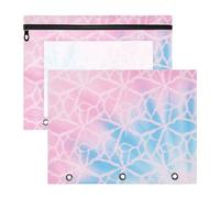 Sacchetti per raccoglitori con finestra trasparente, per raccoglitori a 3 anelli, confezione da 2 per insegnanti, studenti scolastici, forniture per insegnanti, colore rosa-blu sfumato tie-dye