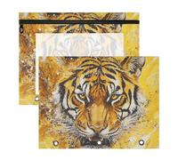 Sacchetti per raccoglitori portatili a 3 anelli tasca per raccoglitori a 3 anelli, confezione da 2 articoli per la scuola per insegnanti, animali potenti, stile realistico, giallo