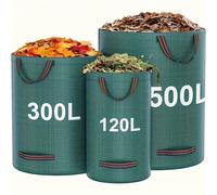 Sacchetti per rifiuti da giardino in PP resistenti: sacchetti riutilizzabili per detriti da giardino con tessuto industriale e manici per piante e raccolta di foglie