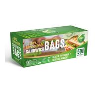 Sacchetti per sandwich UNNI 100% compostabili, richiudibili, compostabili, per la conservazione degli alimenti, 50 pezzi, 6,5 x 6,7 pollici, ecol