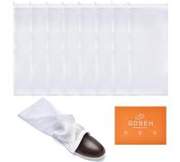 Sacchetti per scarpe - Confezione da 8 sacchetti per scarpe da viaggio in tessuto satinato con chiusura a coulisse, tessuto di cotone lavabile e traspirante, per proteggere e riporre le scarpe, bianco