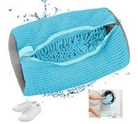 Sacchetti per Scarpe Lavanderia sacchetto scarpe lavatrice Scarpe, 1 pezzo, per lavatrice, anti-deformazione, con chiusura lampo, per la biancheria, scarpe a rete, per scarpe da ginnastica (blu)