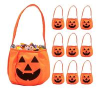 Sacchetti per snack di Halloween per bambini, dolci o aspri | 10 sacchetti per snack dolci o acidi, riutilizzabili, con viso spaventoso, leggeri per le esigenze quotidiane