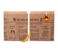 Sacchetti per snack/hamburger Newspaper - 1000 pezzi, 16 x 16 cm - Sacchetti per snack in carta kraft, aperti su due lati, resistenti al grasso ed ecologici | Confezioni da asporto per hamburger