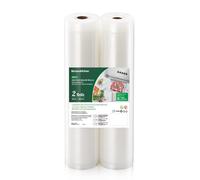 Bonsenkitchen Sacchetti per Sottovuoto, 2 Rotoli 28 X 600 Cm (Totale 12 M) Sacch