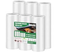 Sacchetti per Sottovuoto, 6 Rotoli 20/30x600cm (36m) Termosigillabile Buste Sottovuoto Alimenti per Macchina e cottura Sous Vide Senza BPA