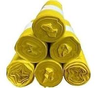 SACCHETTI PER SPAZZATURA 70X110 COLORE GIALLO 40 MICRON BUSTE DA 10/20 ROTOLI