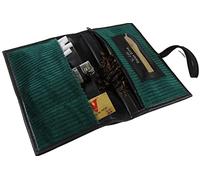 Sacchetti per tabacco arrotolabili con 6 scomparti separati - Borsa per pipa da viaggio per arrotolare la propria sigaretta, organizer per accessori, contenitore per uomini e donne (GREEN)