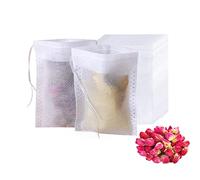 Sacchetti per Tisane 200pcs Bustine da Tè Filtro Sacchetti Sacchetti di Tè Usa e Getta Non Tessuto Sacchetti di Tè con Coulisse Bustina di Tè Vuota per Tè Sfuso e Tisane e Caffè 5x7 cm