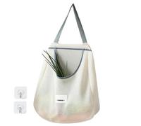 Sacchetti per verdure in rete, traspiranti, per frutta, frutta e verdura, riutilizzabili, da appendere, multifunzionali, da cucina, Grigio singolo, riferimento alla descrizione, Unisex