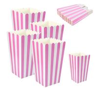 Sacchetti Pop Corn, 20 Pezzi Contenitori Pop Corn carta Rosa, Secchielli di Carta per Popcorn, Zucchero, Patatine, Salatini, Snack Fentiaowen, Caramelle (Stride Rosa)