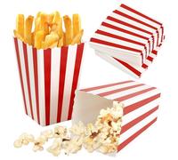 Sacchetti Popcorn, 50 Pezzi Piccoli, Contenitore per Caramelle a Strisce Rosso/Bianco, Sacchetti Caramelle in Carta per Snack, Candy Bar, Festa di Compleanno, Regalo